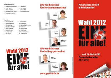 KandidatInnenflyer (Wahltermin: 28.11.2012) - GEW - Berlin