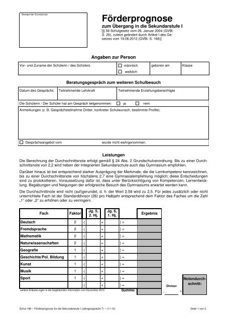 Anmeldebogen für die Sekundarstufe I ... - GEW - Berlin