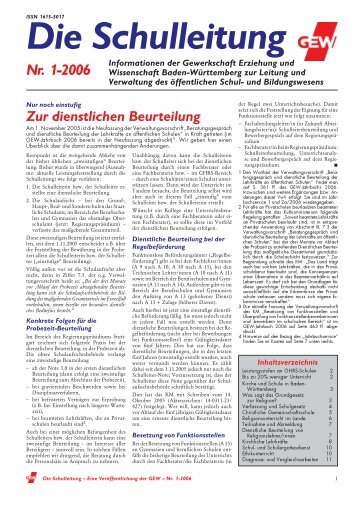 Die Schulleitung - Gewerkschaft Erziehung und Wissenschaft Baden ...