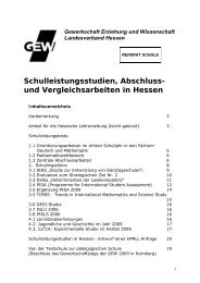 Schulleistungsstudien, Abschluss- und Vergleichsarbeiten in Hessen