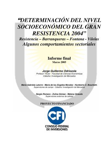 determinación del nivel socioeconómico del gran resistencia 2004