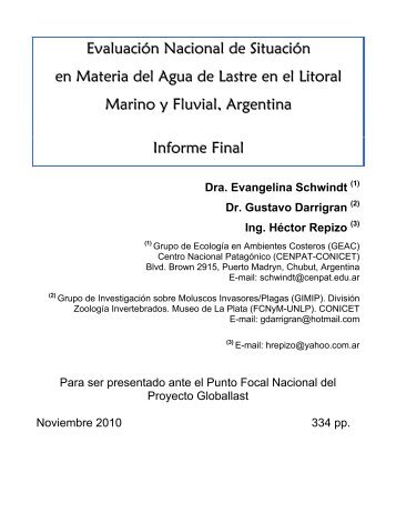 Evaluación Nacional de Situación en Materia del Agua de Lastre en ...