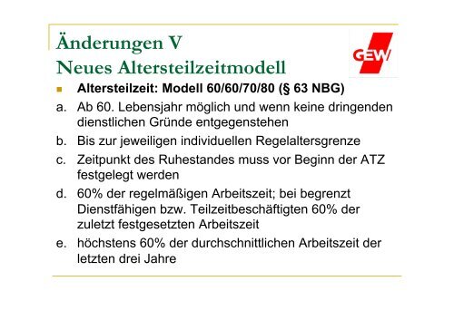 NBG Änderungen 2011 - Hannover 20. 6. 2012 - GEW Niedersachsen