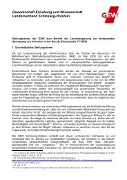 Stellungnahme Landtag Inklusion - GEW Schleswig-Holstein