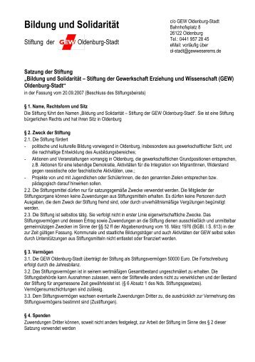 Satzung - GEW Bezirksverband Weser-Ems