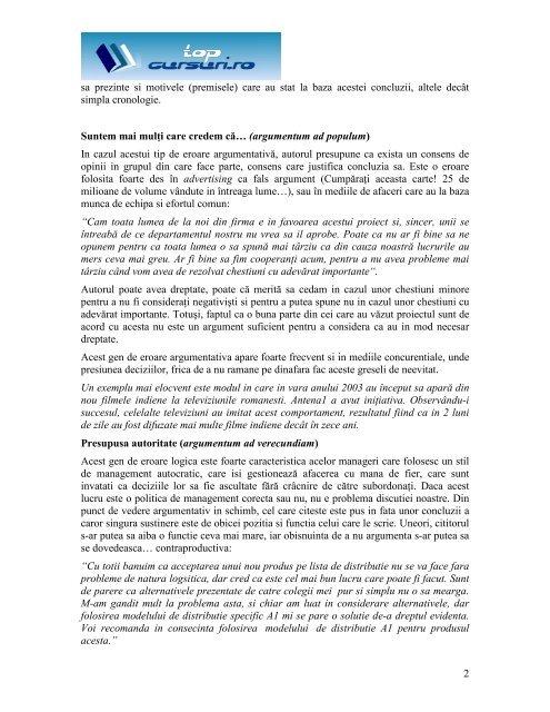 cursul 1 argumentarea publică. erori de argumentare in