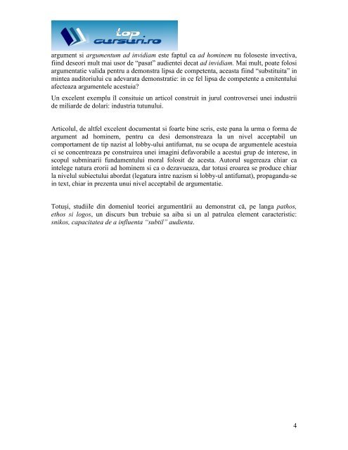 cursul 1 argumentarea publică. erori de argumentare in