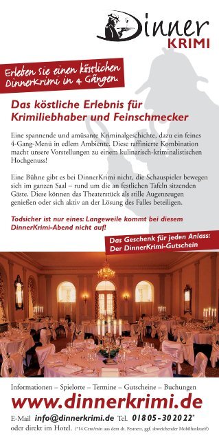 Das köstliche Erlebnis für Krimiliebhaber und Feinschmecker