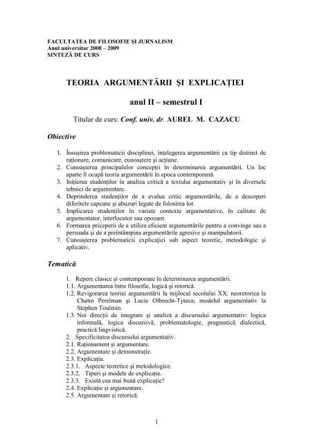 Download pdf teoria argumentarii - Student pe net