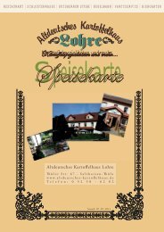 Speisekarte - Altdeutsches Kartoffelhaus Lohre
