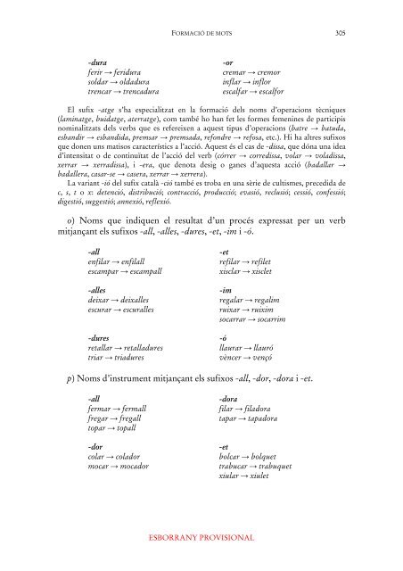 Gramàtica de la llengua catalana (versió provisional). III.2 La derivació