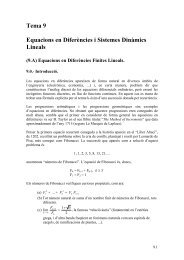 Tema 9 Equacions en Diferències i Sistemes Dinàmics Lineals