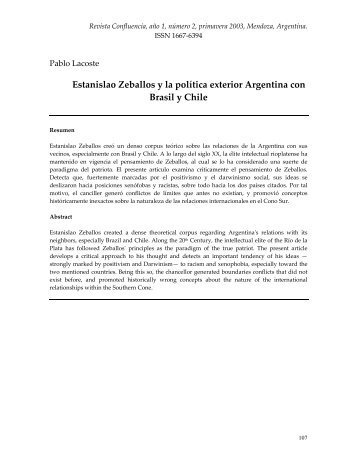 Estanislao Zeballos y la política exterior - Biblioteca Digital