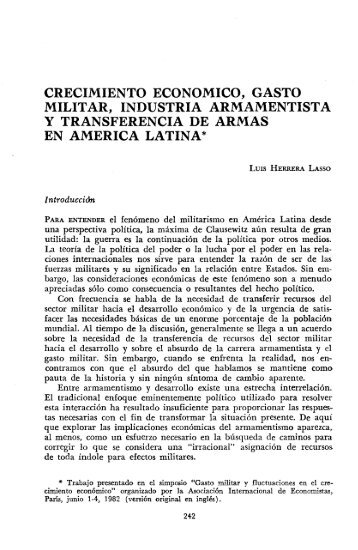 crecimiento económico, gasto militar, industria armamentista y ...