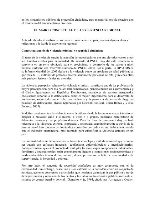 ciclo económico, violencia y armas de fuego en república dominicana