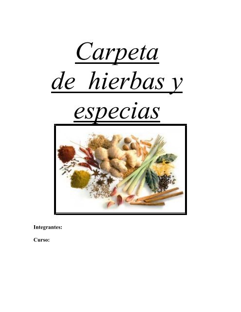 Carpeta De Hierbas Y Especias