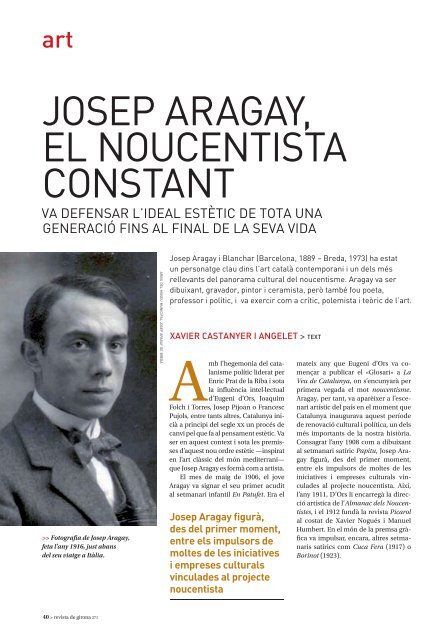 JOSEP ARAGAY, EL NOUCENTISTA CONSTANT - Revista de Girona