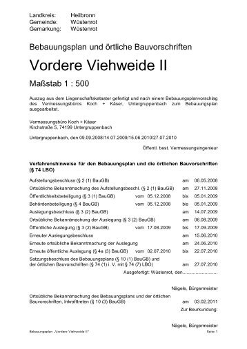 Vordere Viehweide II - Gemeinde Wüstenrot