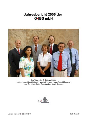 Jahresbericht 2006 der GIBS mbH - G-ibs.de