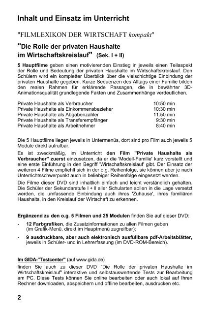 Private Haushalte im Wirtschaftskreislauf  - GIDA