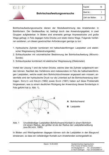 Bohrlochaufweitungsversuche - Geotechnisches Ingenieurbüro Prof ...