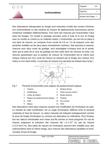 2.6 Inclinomètres - Geotechnisches Ingenieurbüro Prof. Fecker ...