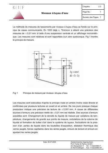 Niveaux à tuyau d'eau - Geotechnisches Ingenieurbüro Prof. Fecker ...