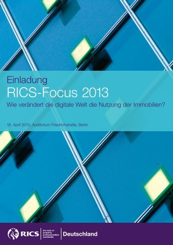 RICS-Focus 2013 Programm und Anmeldung - RICS Europe