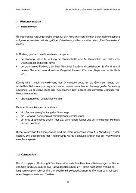 Gemeinde Gilching Radverkehrskonzept für das Gemeindegebiet ...