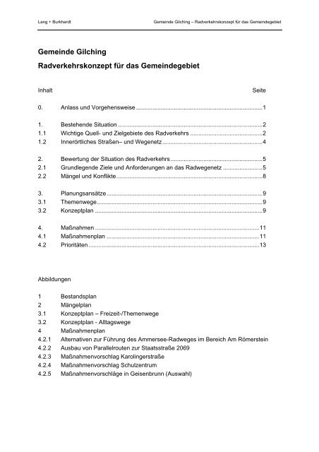 Gemeinde Gilching Radverkehrskonzept für das Gemeindegebiet ...