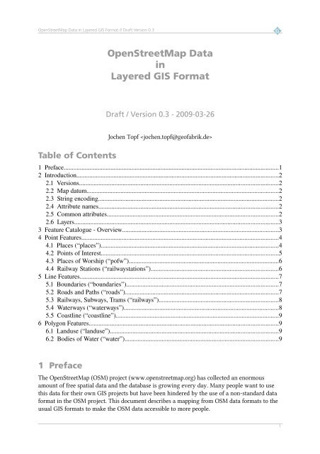 OpenStreetMap Data in Layered GIS-Format - Geofabrik