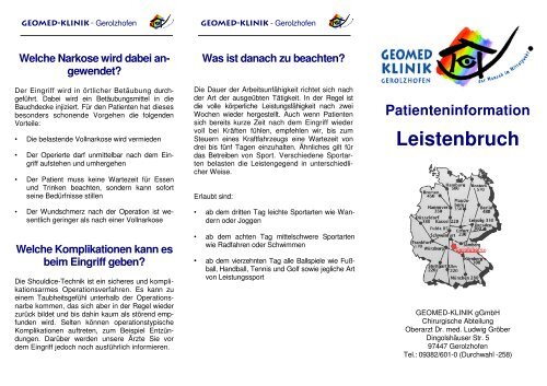 Leistenbruch - Geomed-Klinik Gerolzhofen