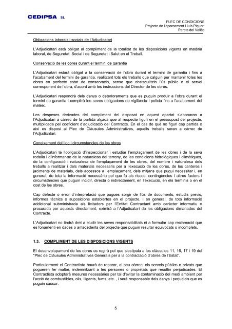 Projecte - Ajuntament de Parets del Vallès