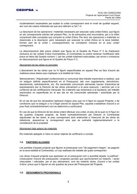 Projecte - Ajuntament de Parets del Vallès