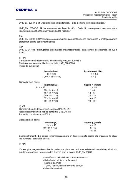 Projecte - Ajuntament de Parets del Vallès