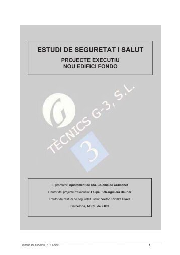 Projecte tècnic: Estudi de seguretat i salut - Ajuntament de Santa ...
