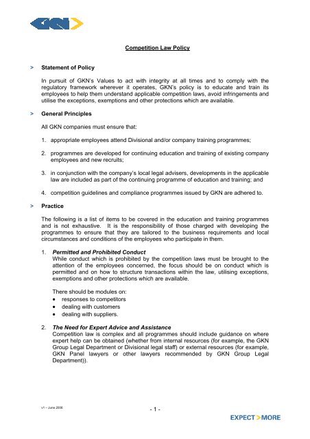 Competition Law Policy - GKN