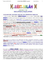 idolatría y egolatría - Academia Bíblica BEREA Argentina