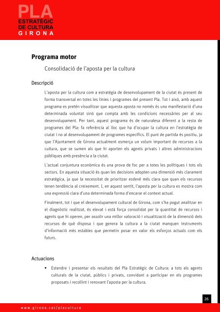 Pla Estratègic de Cultura - Ajuntament de Girona