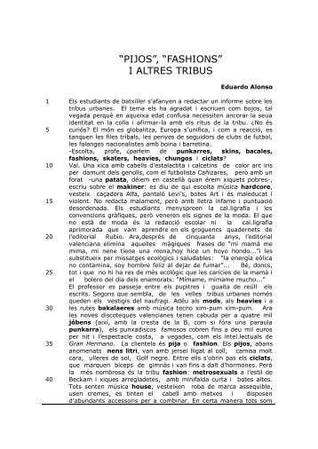 22.PIJOS,FASHIONS I ALTRES TRIBUS. Sobre la variació diastràsica