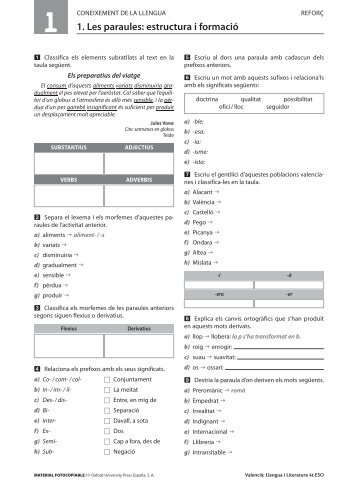 1. Les paraules: estructura i formació - IES JAIME II