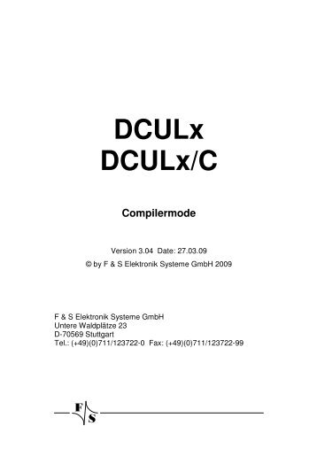 DCULx DCULx/C - F&S Elektronik Systeme GmbH.