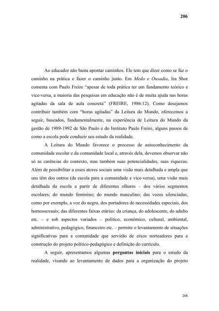 LEITURA DO MUNDO - Instituto Paulo Freire