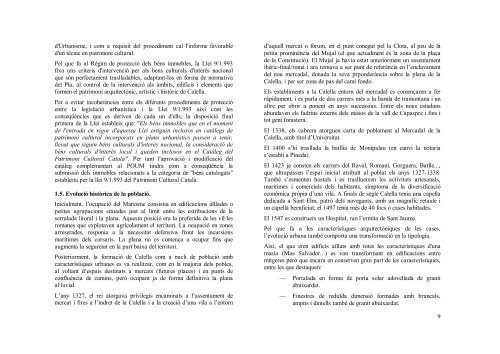 Memòria i normativa del catàleg - Ajuntament de Calella