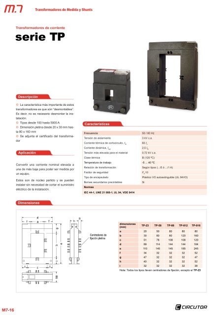 Transformadores de Medida y Shunts - Circutor