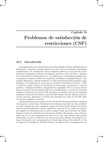 Problemas de satisfacción de restricciones (CSP) - Departamento ...