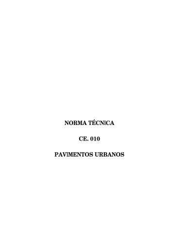 NORMA TÉCNICA CE. 010 PAVIMENTOS URBANOS - AMPE