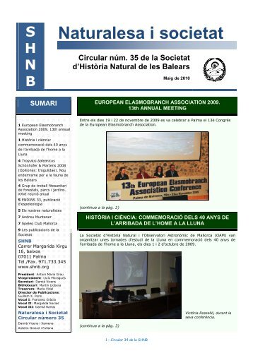 Naturalesa i societat - Societat d'Història Natural de les Illes Balears