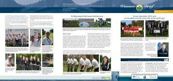 Sportrückblick 2012 - Der Golf- und Land-Club  Berlin-Wannsee eV