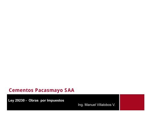 Cementos Pacasmayo SAA - Proinversión